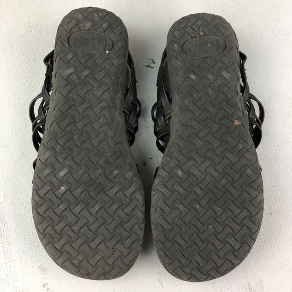 BOC Women's Size 7M Melva Black Faux Leather Open Toe Strappy Slingback Sandals - Picture 9 of 14